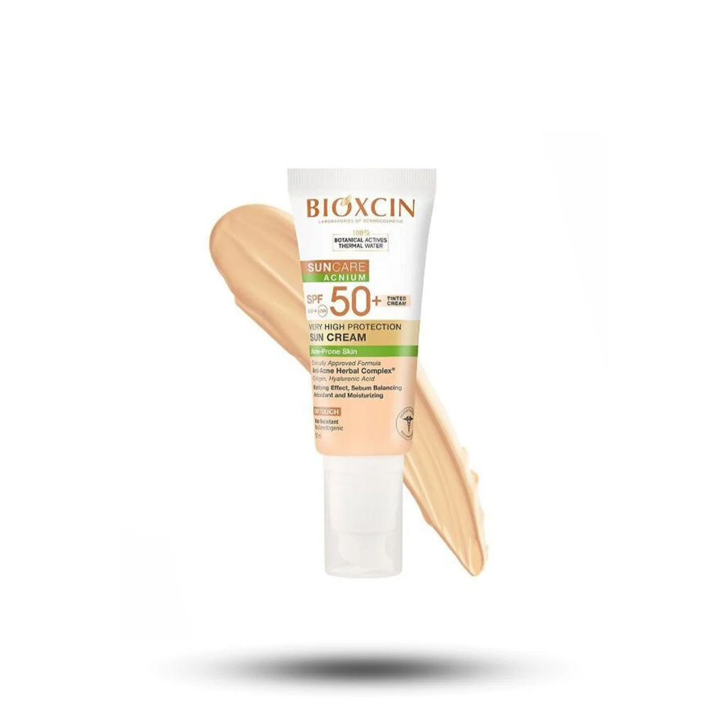 ضدآفتاب رنگی پوست چرب SPF50 بیوکسین 50میل اصل
